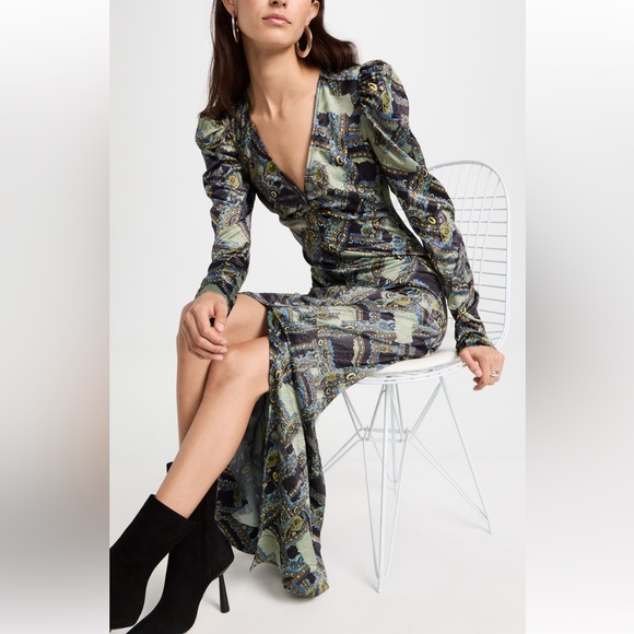 ganni crinkled satin maxi dress Ganni